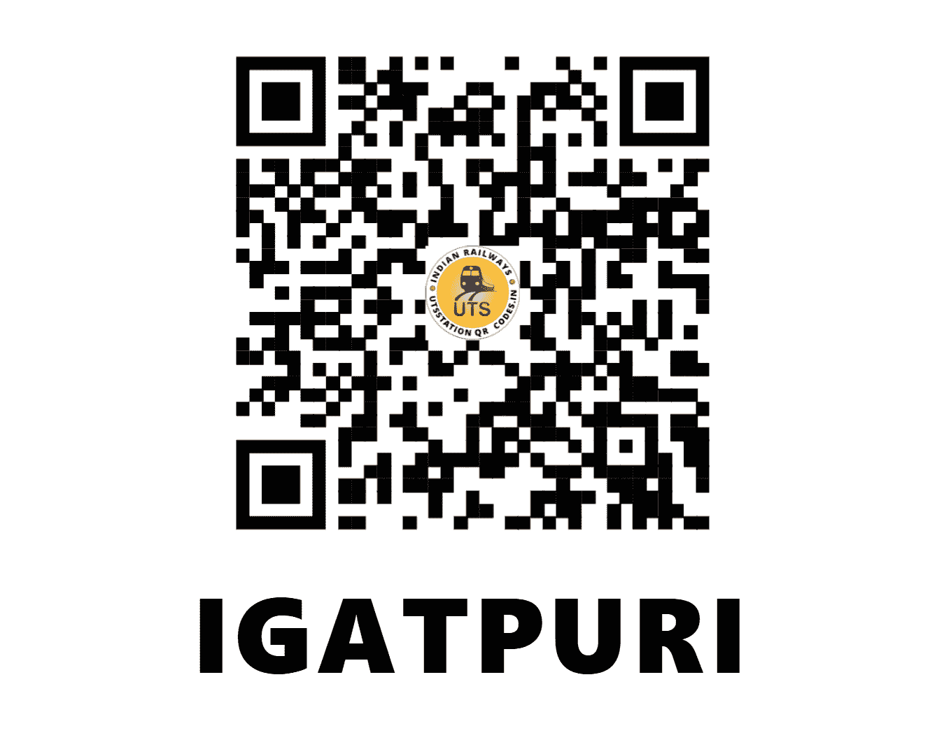 UTS QR Code for IGATPURI - IGP - CR (MAHARASHTRA)