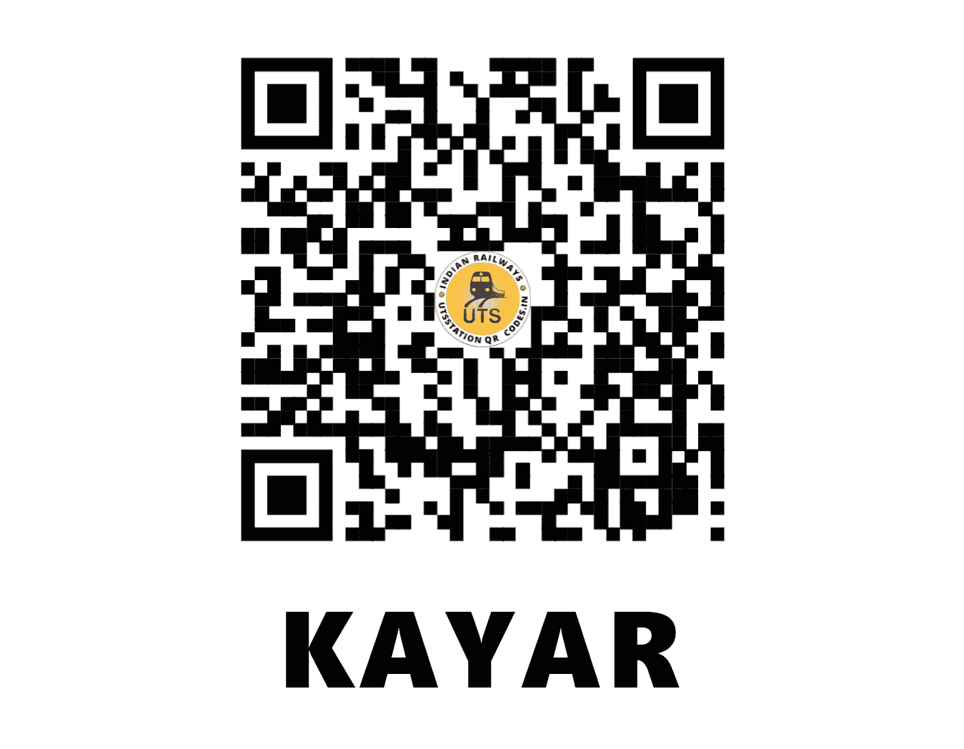 UTS QR Code for KAYAR - KAYR - CR (MAHARASHTRA)