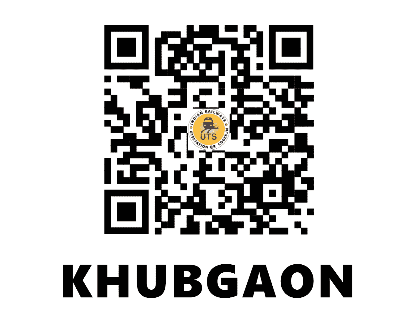 UTS QR Code for KHUBGAON - KBGN - CR (MAHARASHTRA)