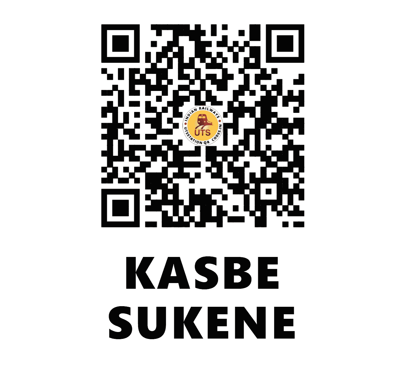 UTS QR Code for KASBE SUKENE - KBSN - CR (MAHARASHTRA)