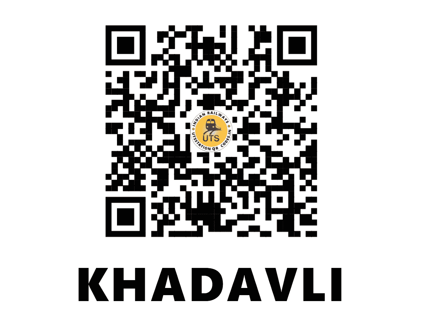 UTS QR Code for KHADAVLI - KDV - CR (MAHARASHTRA)