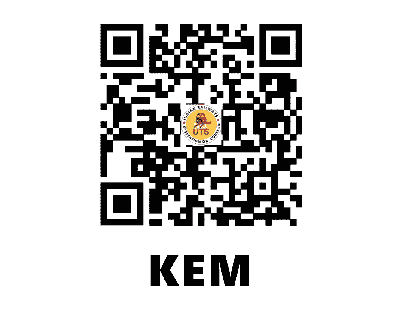 UTS QR Code for KEM - KEM - CR (MAHARASHTRA)