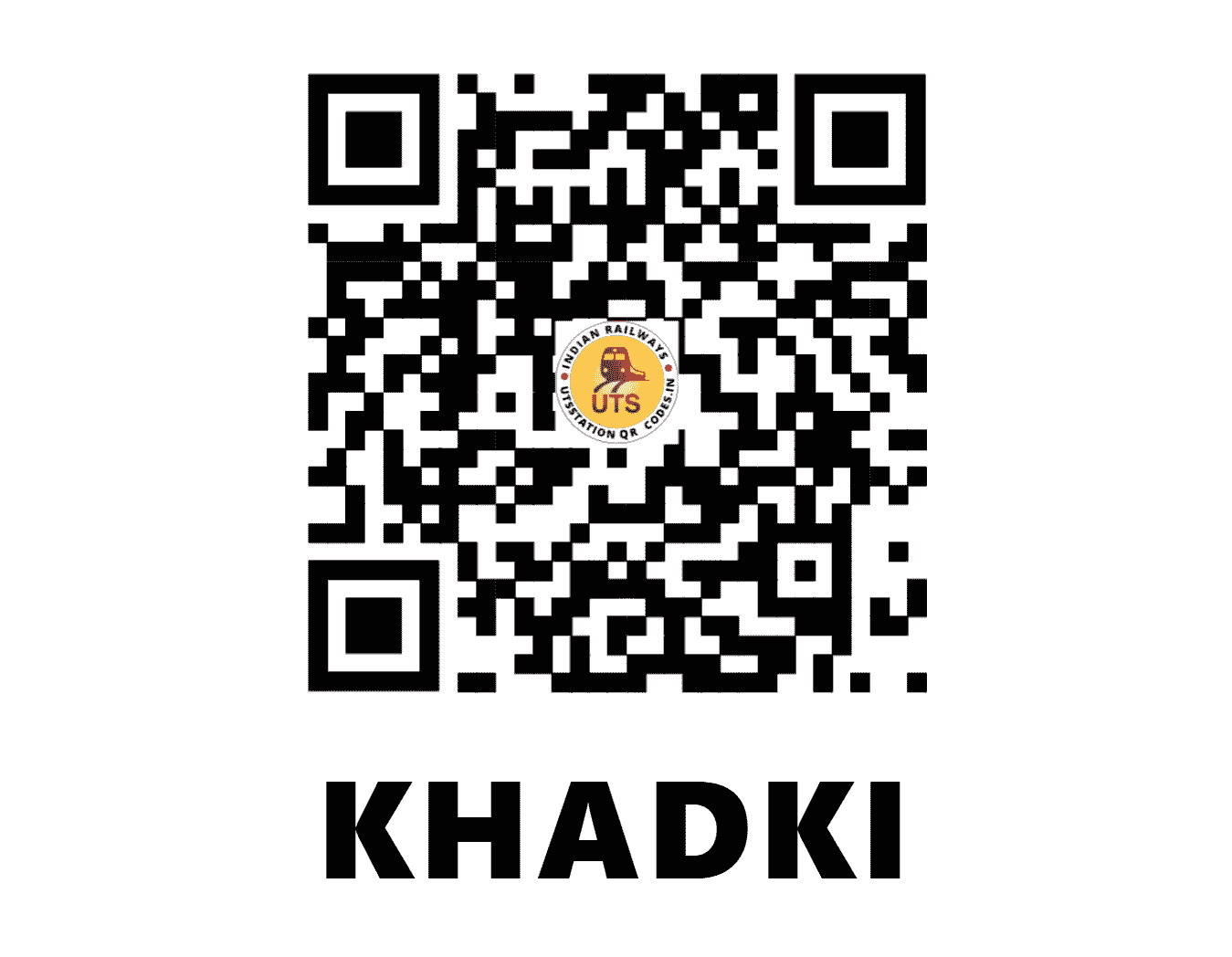 UTS QR Code for KHADKI - KK - CR (MAHARASHTRA)