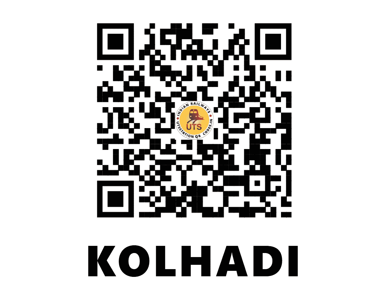 UTS QR Code for KOLHADI - KLHD - CR (MAHARASHTRA)