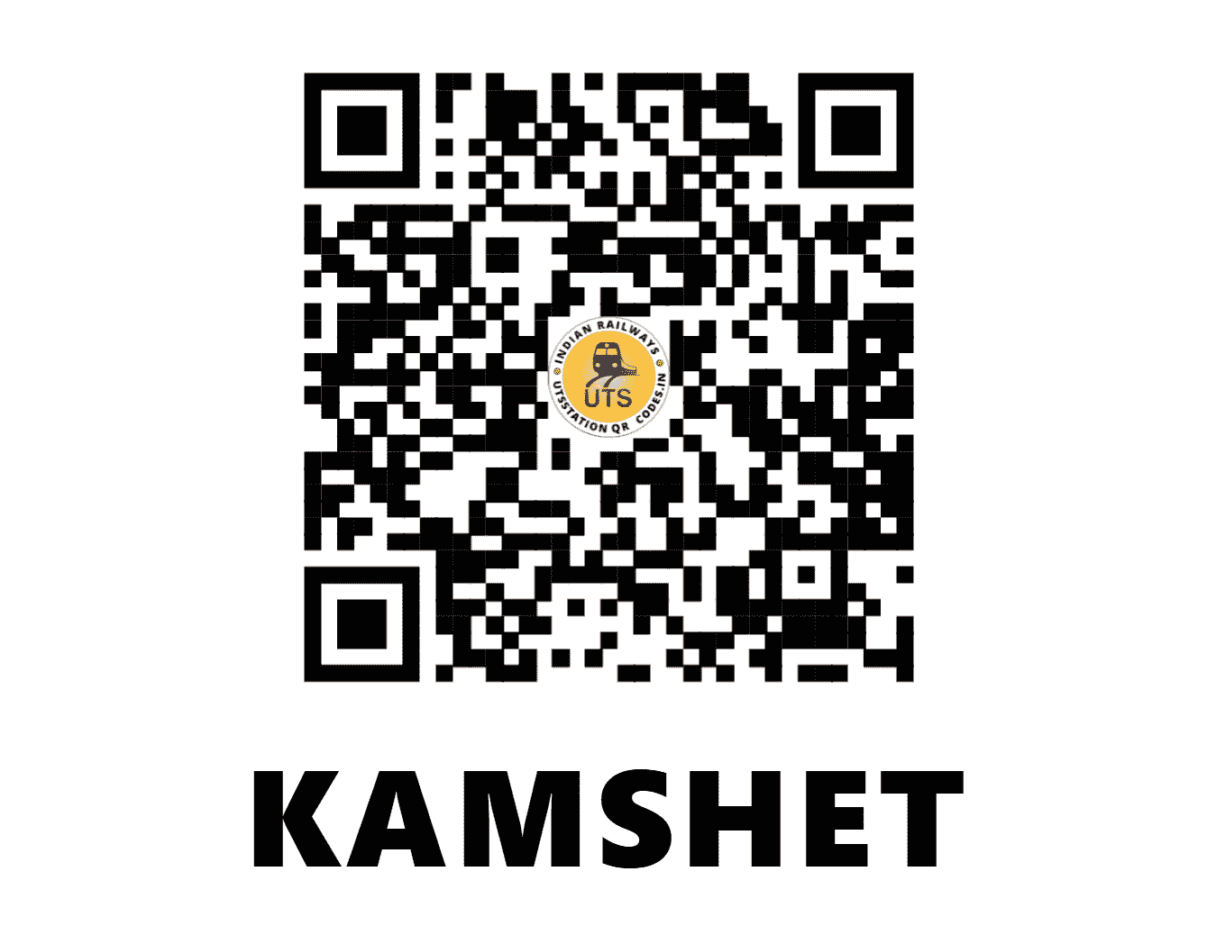 UTS QR Code for KAMSHET - KMST - CR (MAHARASHTRA)
