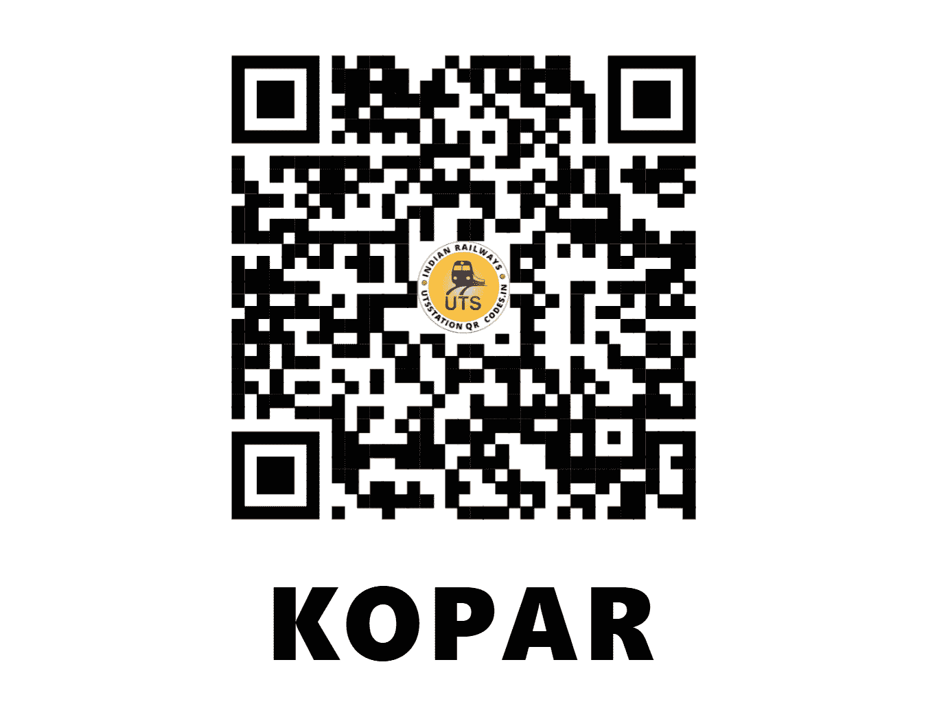 UTS QR Code for KOPAR - KOPR - CR (MAHARASHTRA)