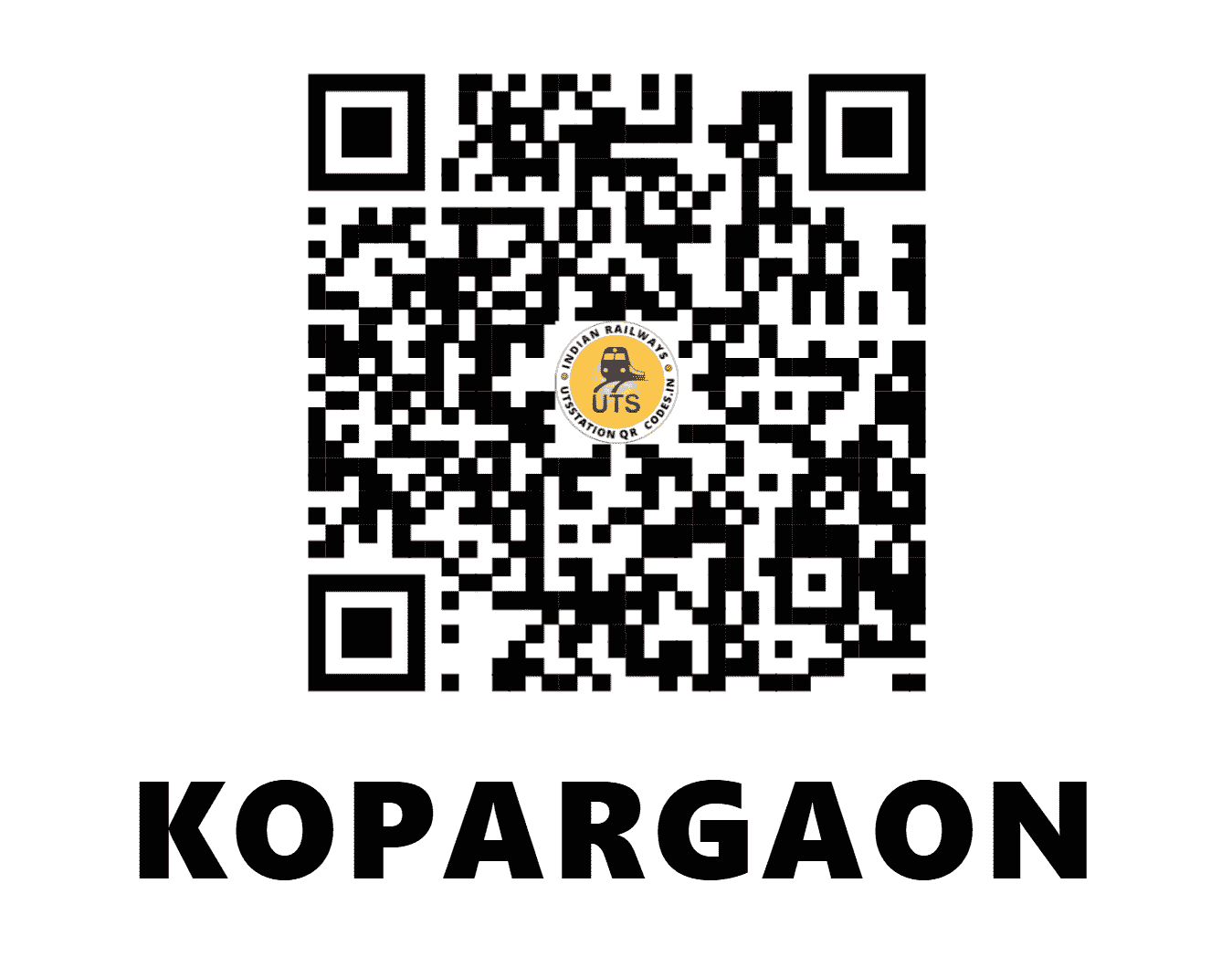 UTS QR Code for KOPARGAON - KPG - CR (MAHARASHTRA)