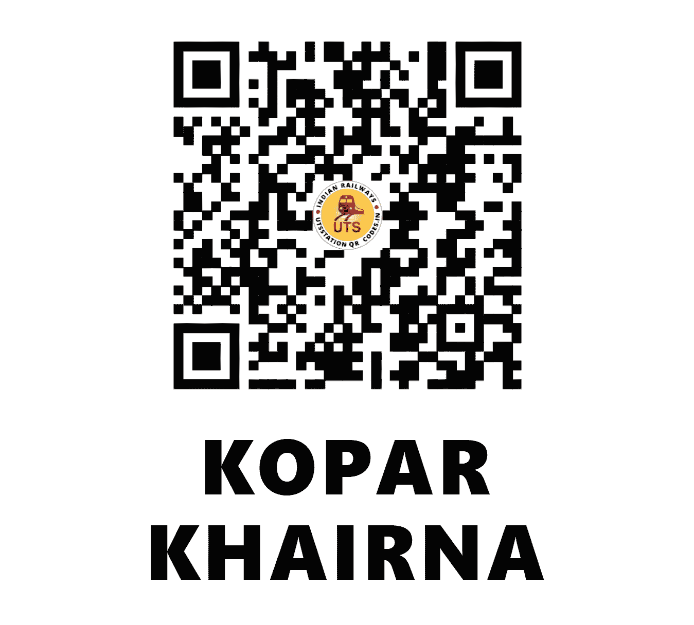 UTS QR Code for KOPAR KHAIRNA - KPHN - CR (MAHARASHTRA)