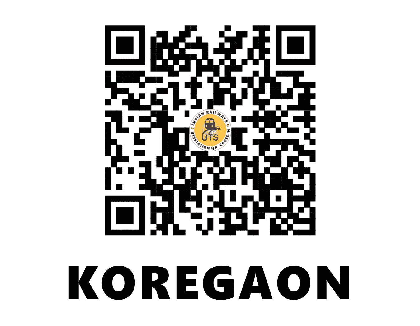 UTS QR Code for KOREGAON - KRG - CR (MAHARASHTRA)