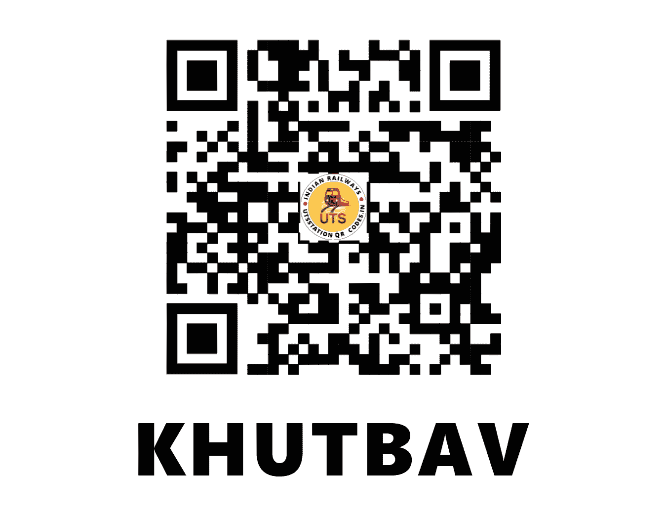 UTS QR Code for KHUTBAV - KTT - CR (MAHARASHTRA)