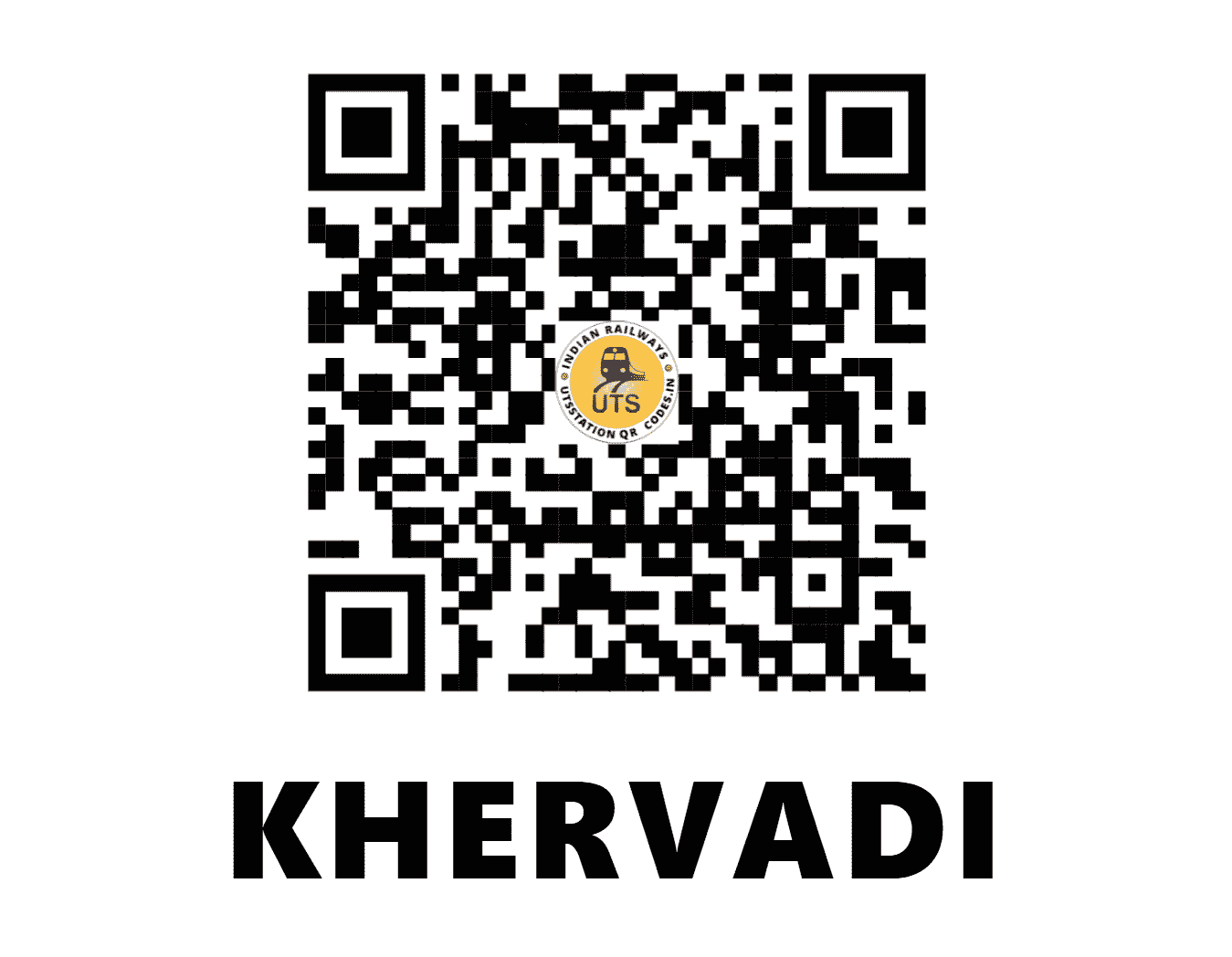 UTS QR Code for KHERVADI - KW - CR (MAHARASHTRA)