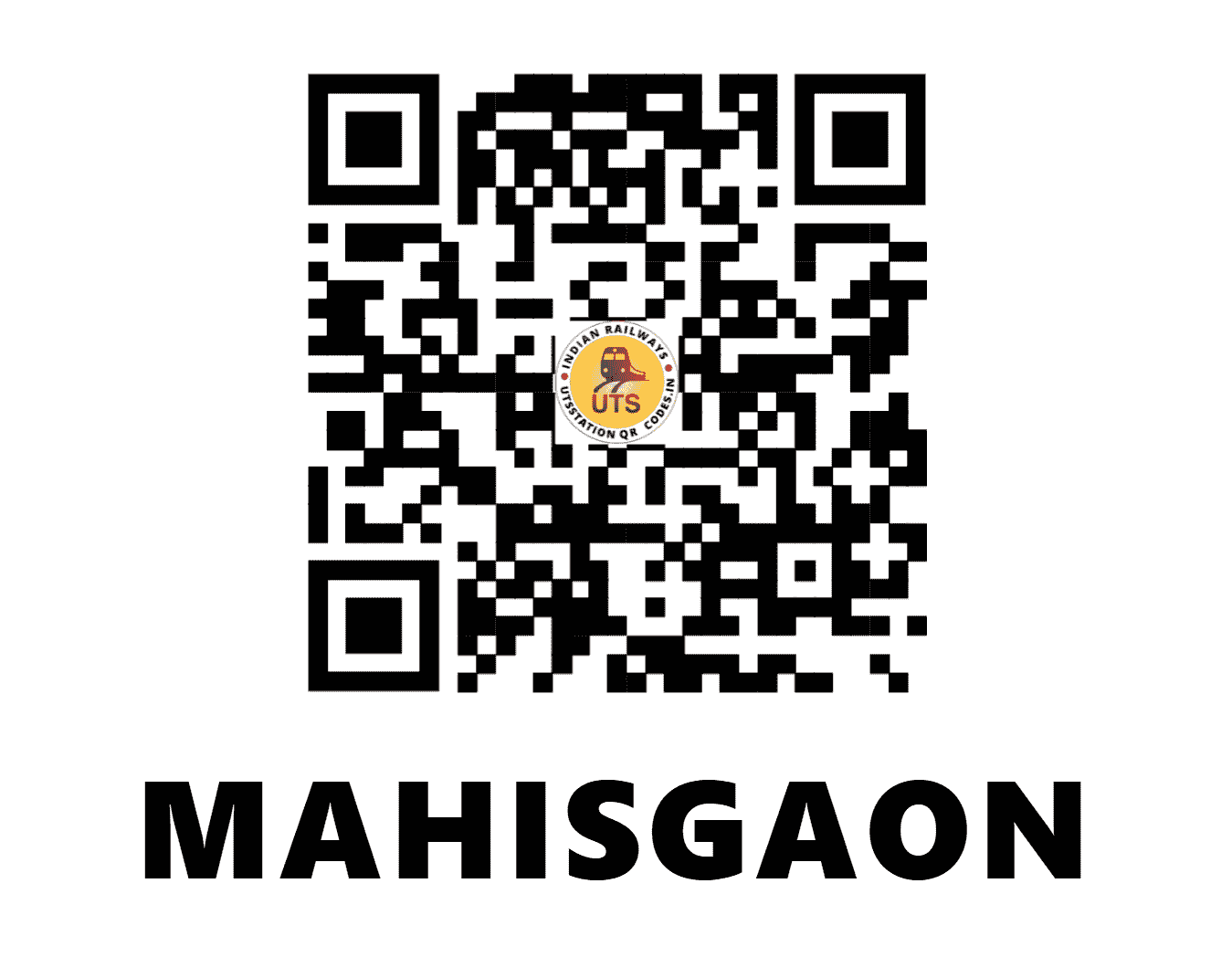 UTS QR Code for MAHISGAON - MGO - CR (MAHARASHTRA)