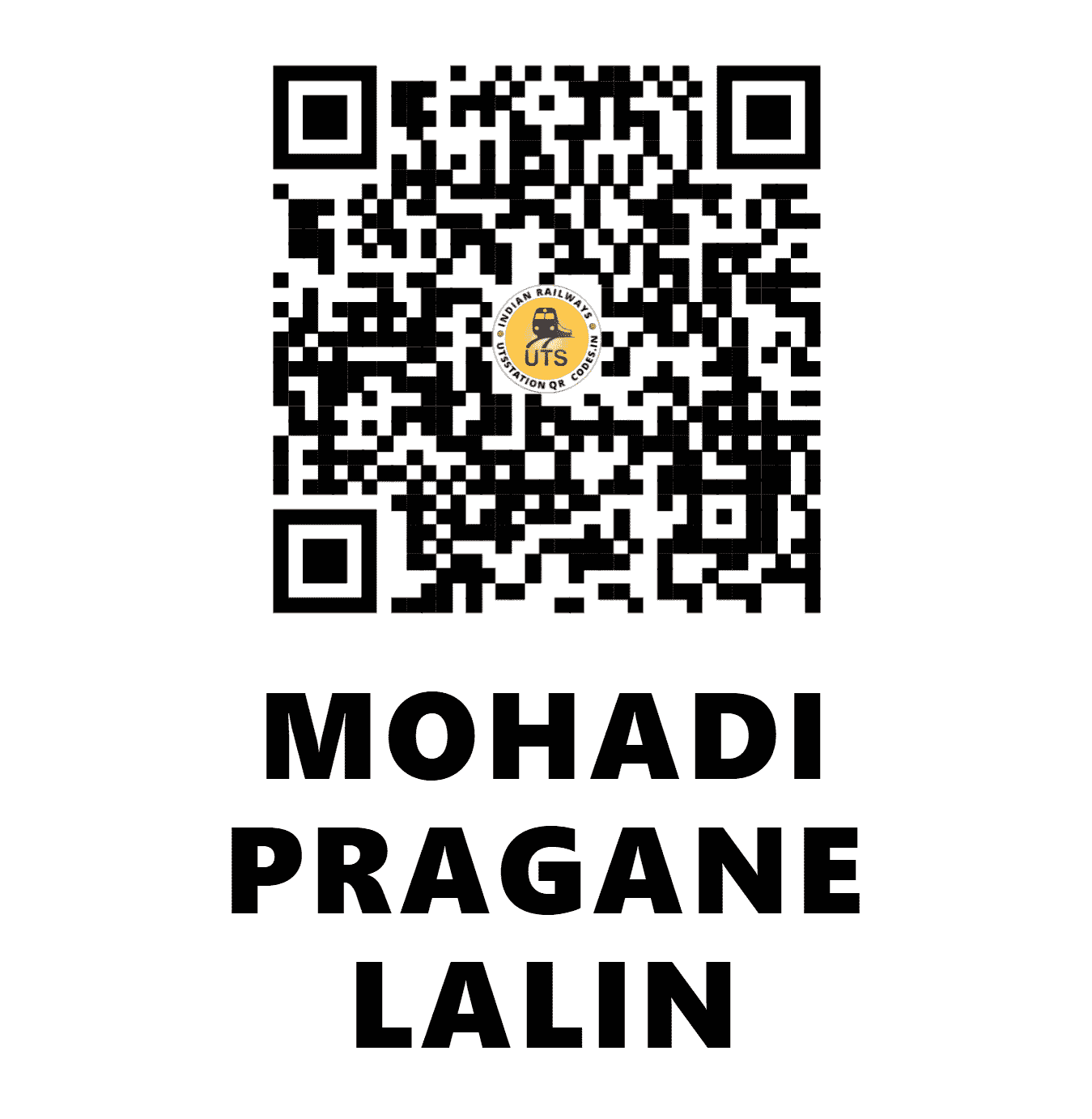 UTS QR Code for MOHADI PRAGANE LALIN - MHAD - CR (MAHARASHTRA)