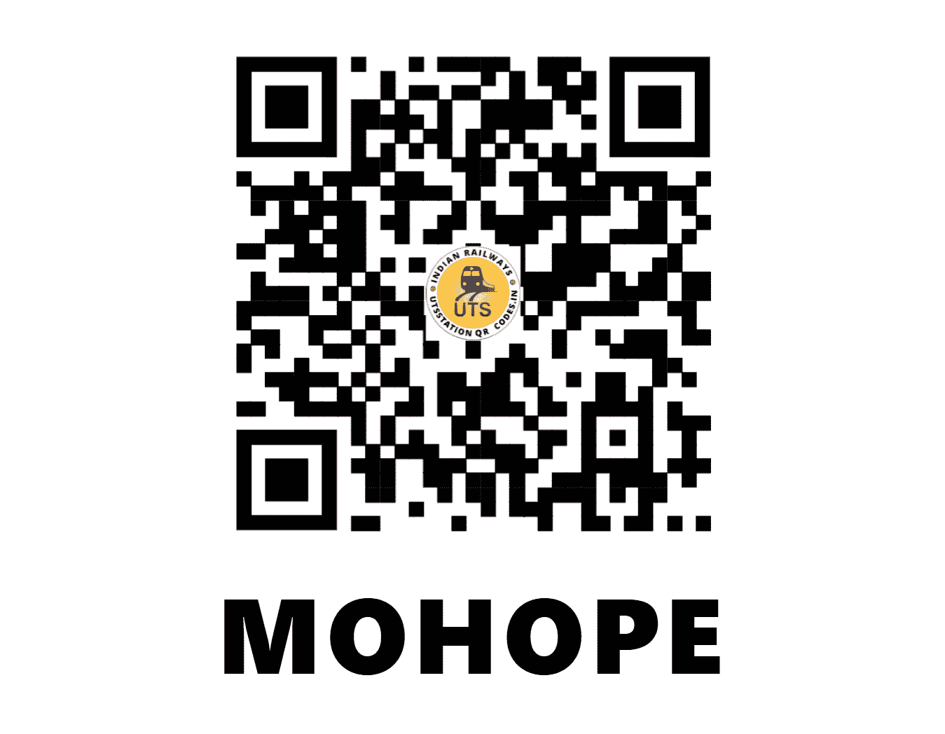 UTS QR Code for MOHOPE - MHPE - CR (MAHARASHTRA)