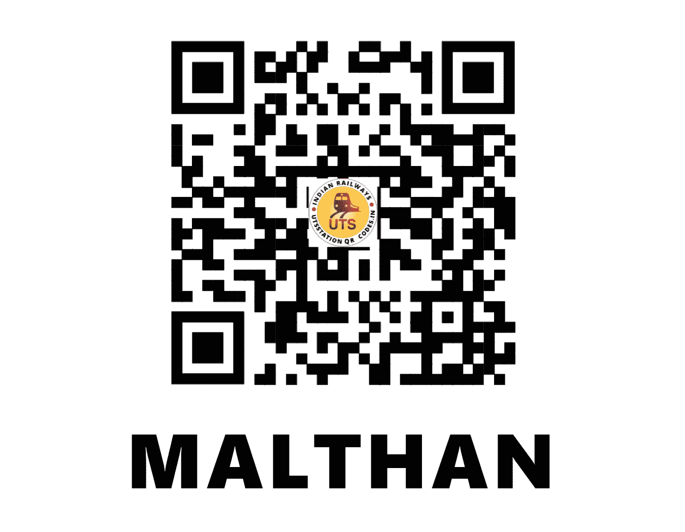 UTS QR Code for MALTHAN - MLM - CR (MAHARASHTRA)