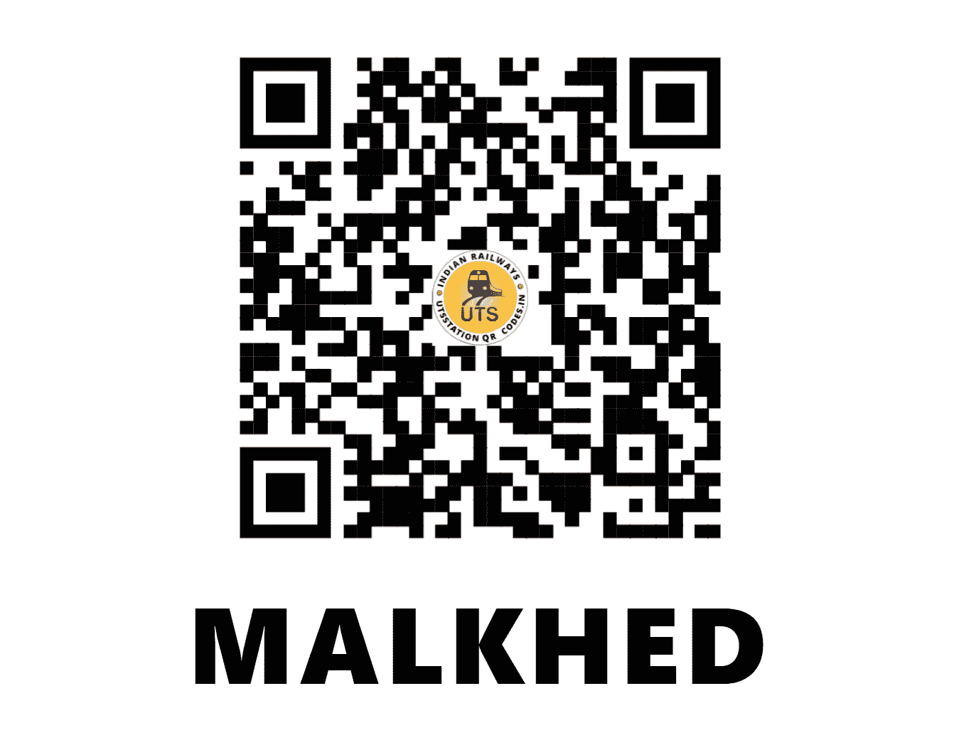 UTS QR Code for MALKHED - MLR - CR (MAHARASHTRA)