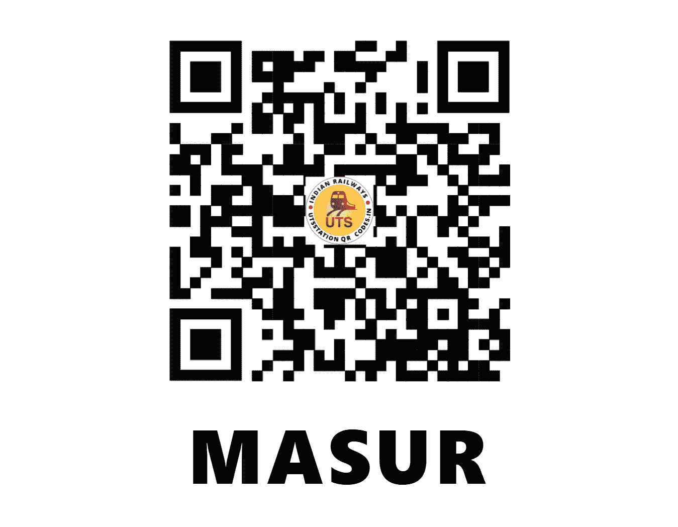 UTS QR Code for MASUR - MSR - CR (MAHARASHTRA)