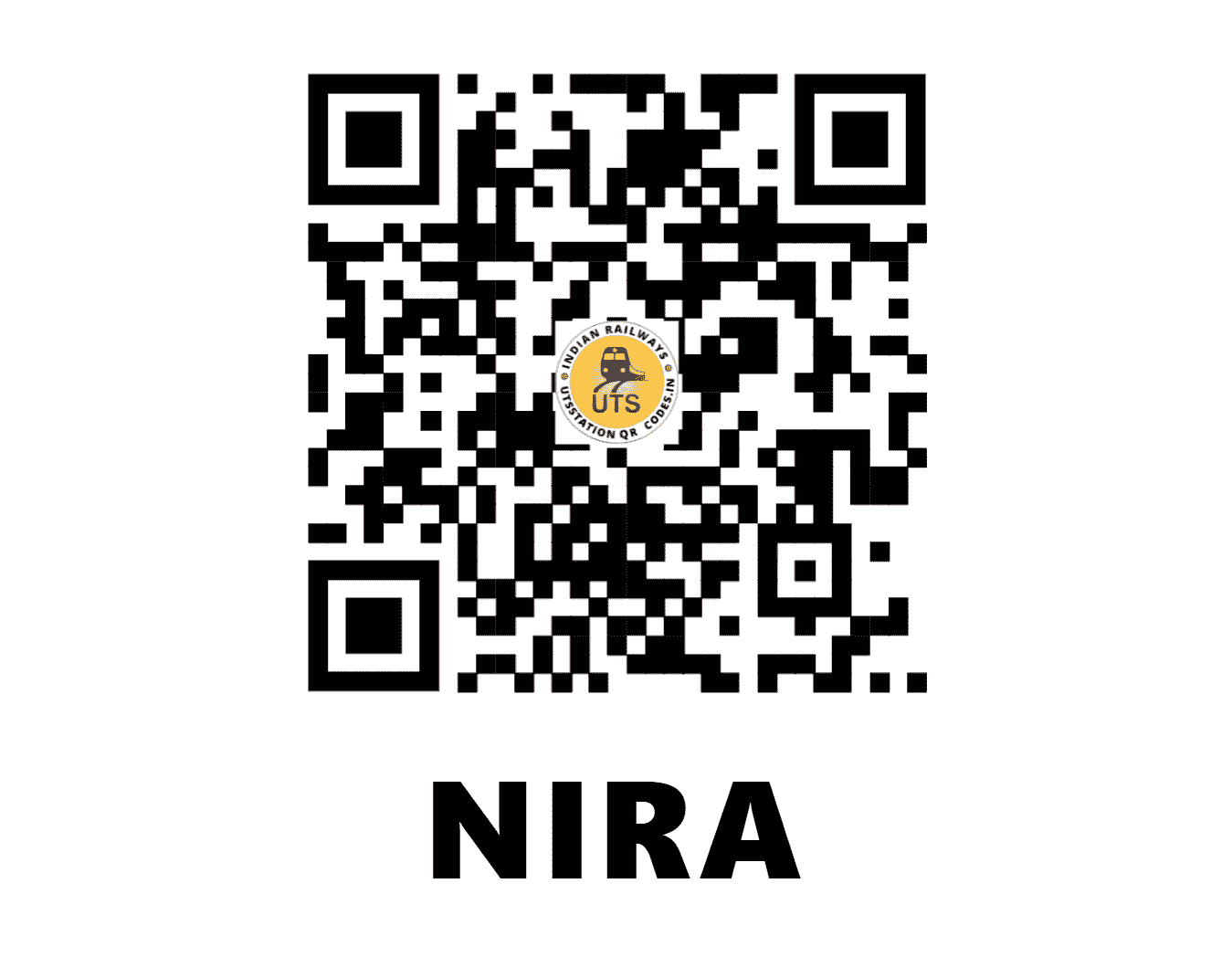 UTS QR Code for NIRA - NIRA - CR (MAHARASHTRA)