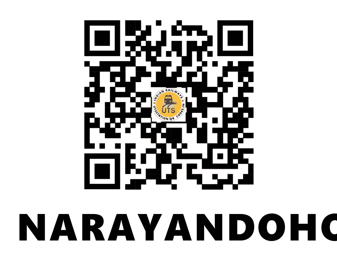 UTS QR Code for NARAYANDOHO - NYDO - CR (MAHARASHTRA)