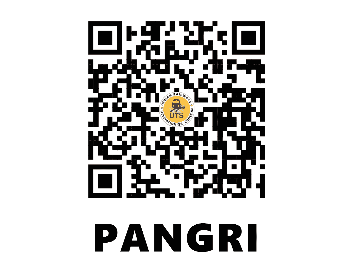 UTS QR Code for PANGRI - PJR - CR (MAHARASHTRA)