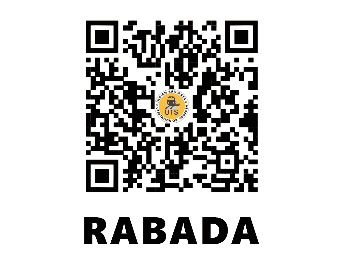 UTS QR Code for RABADA - RABE - CR (MAHARASHTRA)
