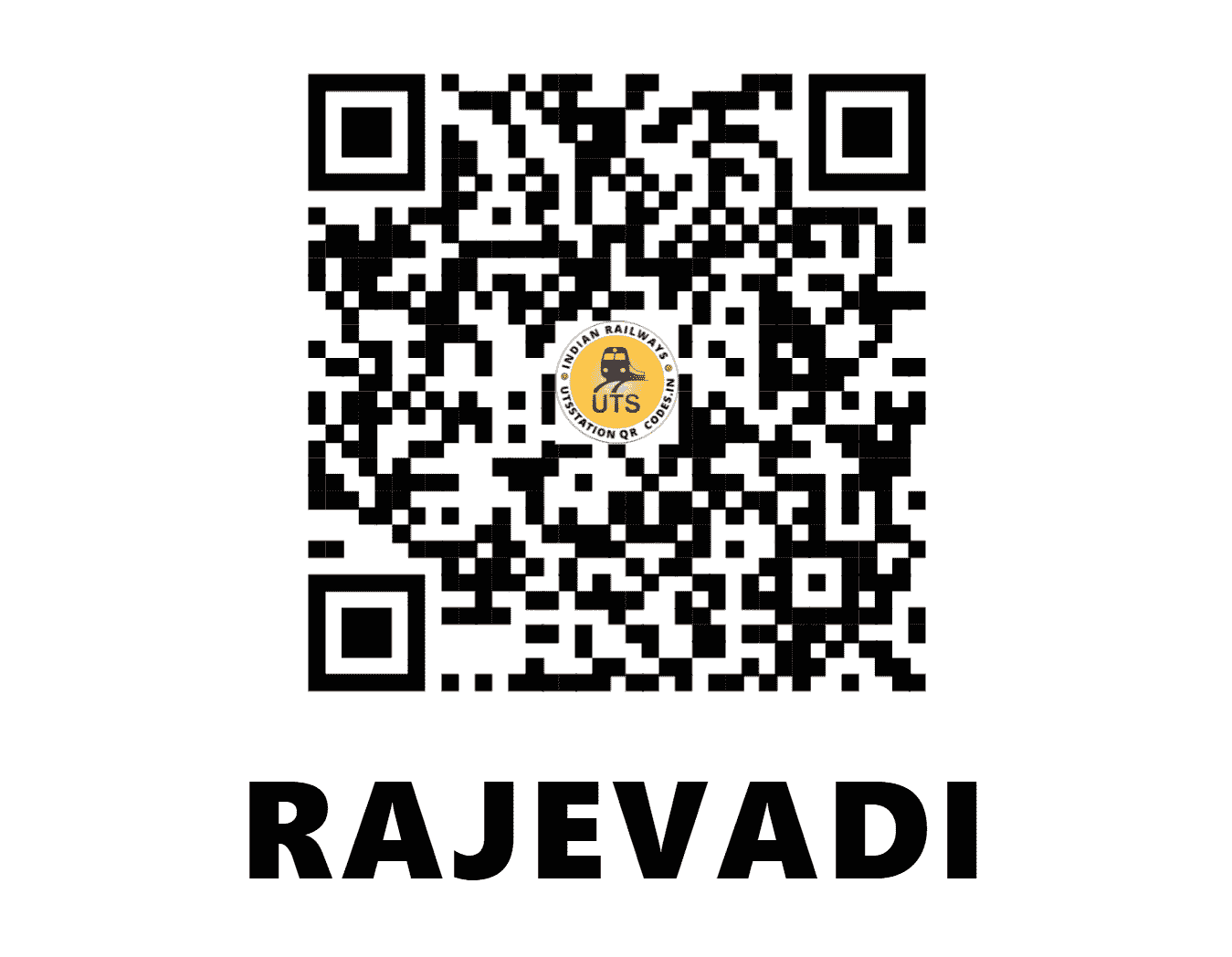 UTS QR Code for RAJEVADI - RJW - CR (MAHARASHTRA)