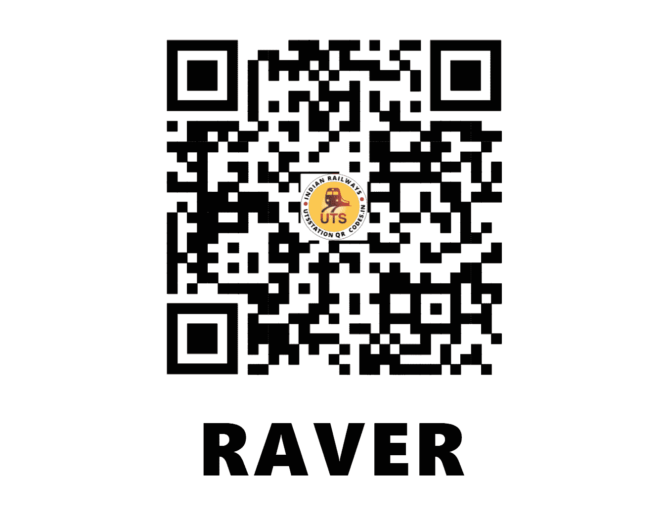UTS QR Code for RAVER - RV - CR (MAHARASHTRA)