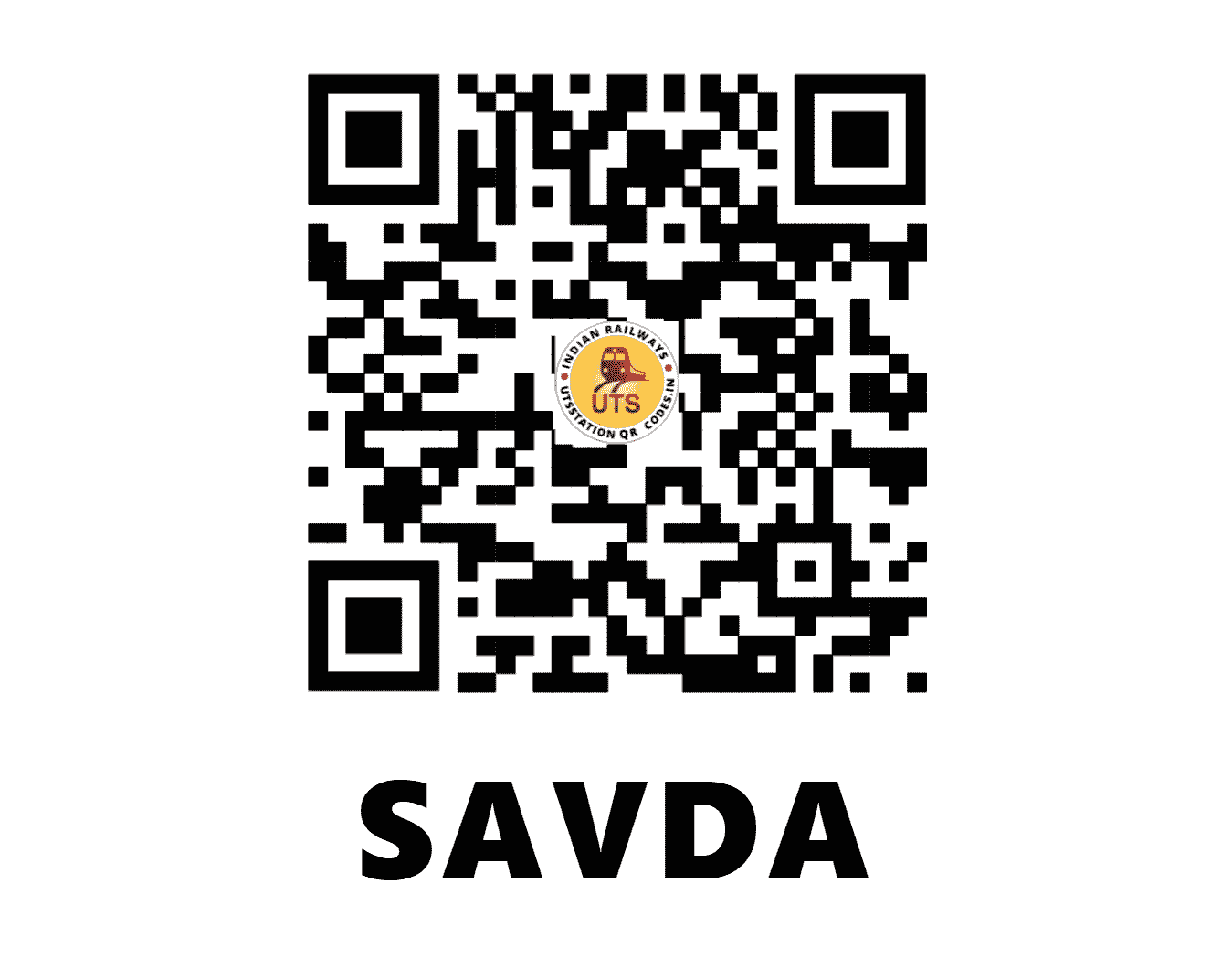 UTS QR Code for SAVDA - SAV - CR (MAHARASHTRA)