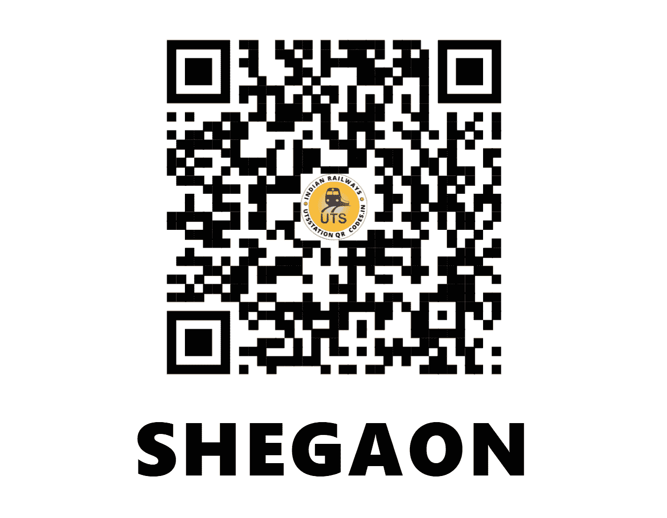 UTS QR Code for SHEGAON - SEG - CR (MAHARASHTRA)