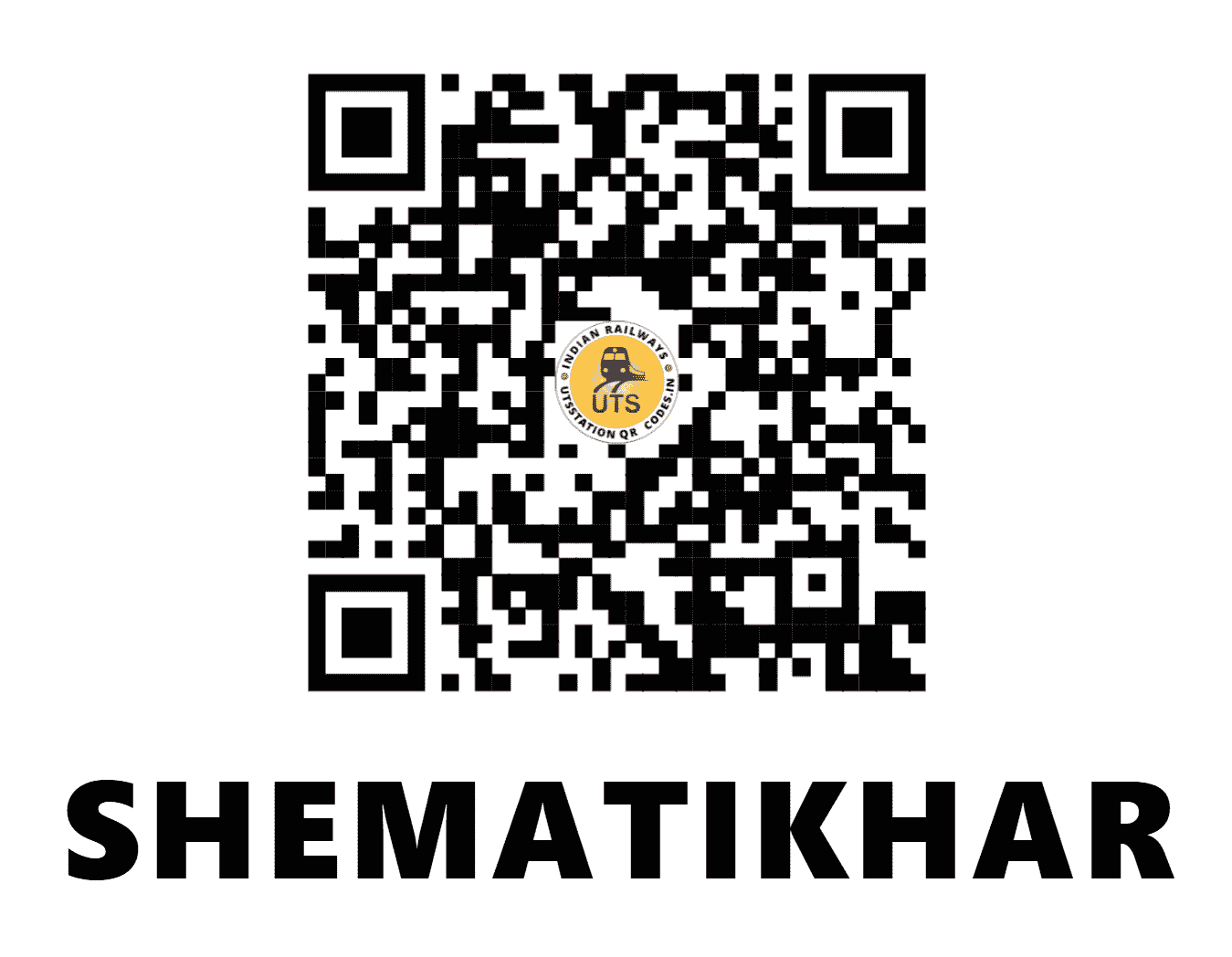 UTS QR Code for SHEMATIKHAR - SEMK - CR (MAHARASHTRA)