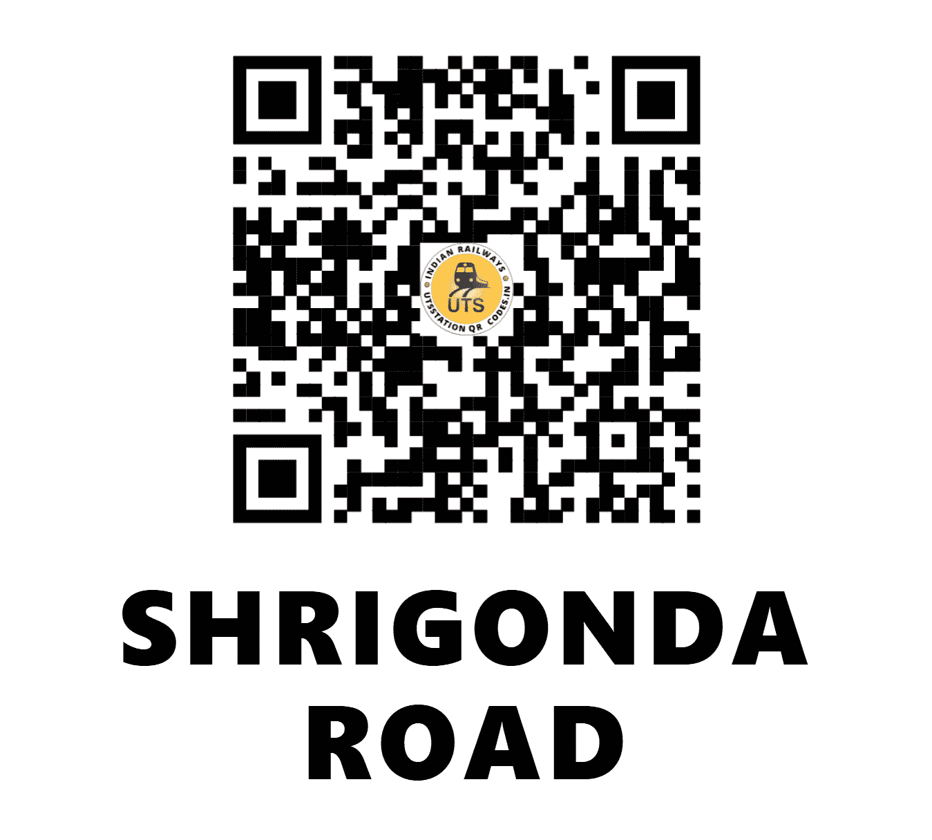 UTS QR Code for SHRIGONDA ROAD - SGND - CR (MAHARASHTRA)