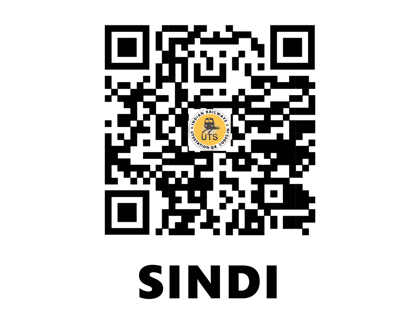 UTS QR Code for SINDI - SNI - CR (MAHARASHTRA)