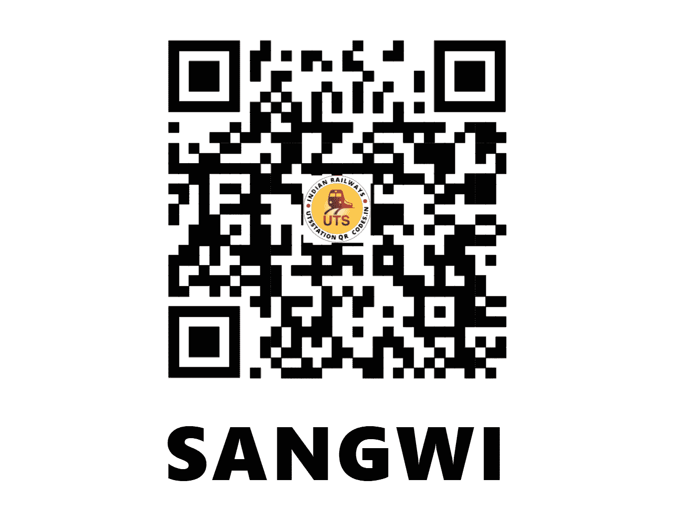 UTS QR Code for SANGWI - SWQ - CR (MAHARASHTRA)