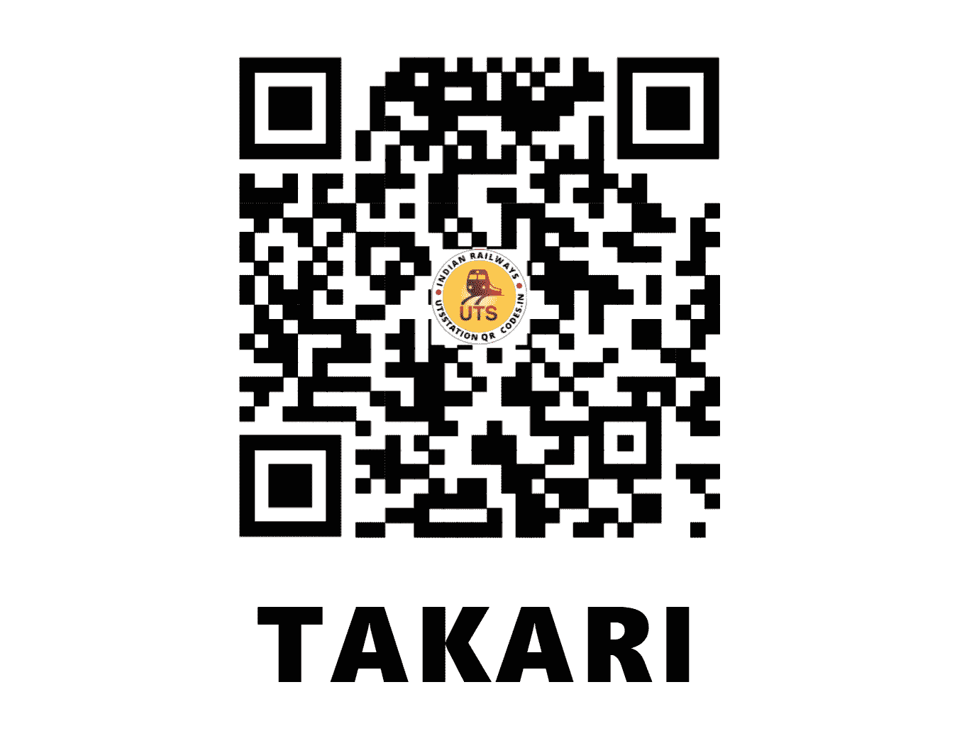 UTS QR Code for TAKARI - TKR - CR (MAHARASHTRA)