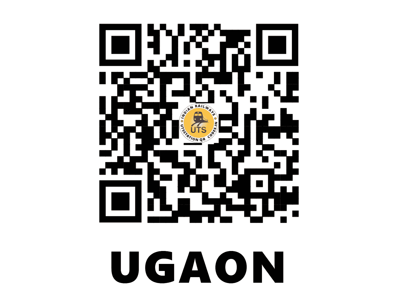UTS QR Code for UGAON - UGN - CR (MAHARASHTRA)