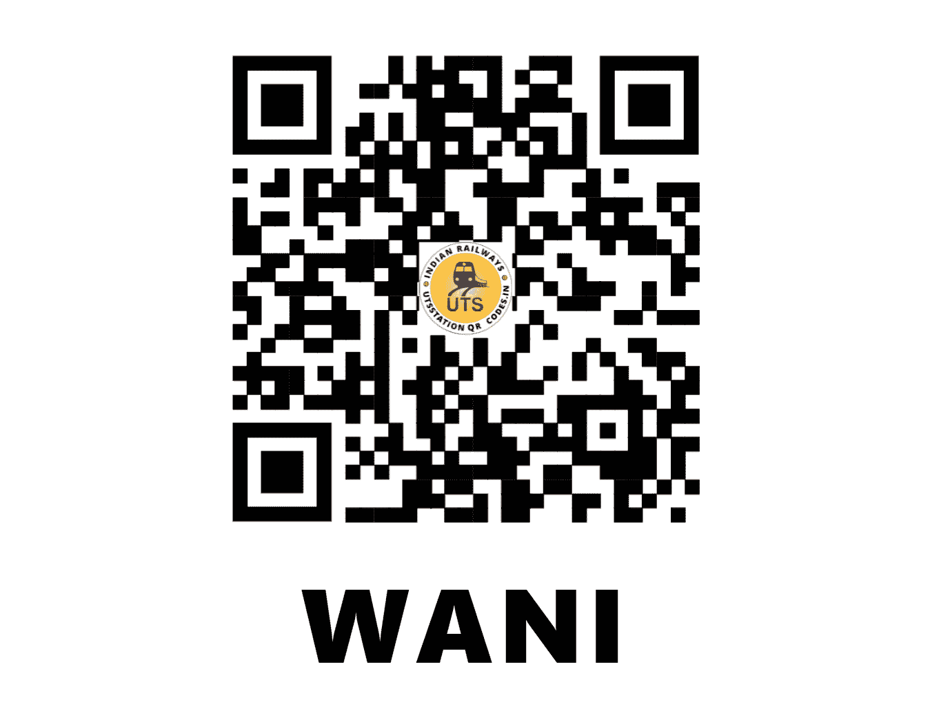 UTS QR Code for WANI - WANI - CR (MAHARASHTRA)