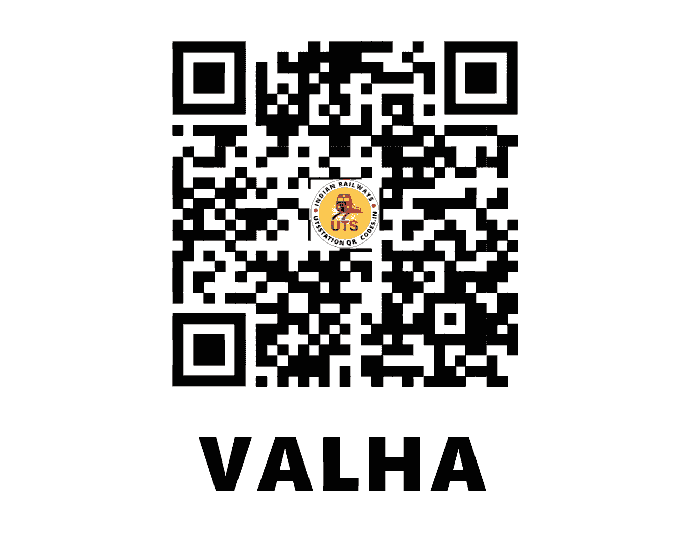 UTS QR Code for VALHA - WLH - CR (MAHARASHTRA)