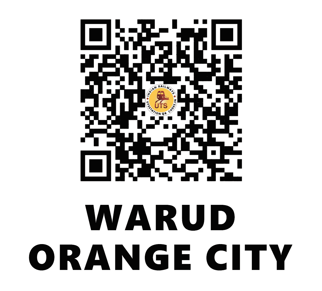 UTS QR Code for WARUD ORANGE CITY - WOC - CR (MAHARASHTRA)