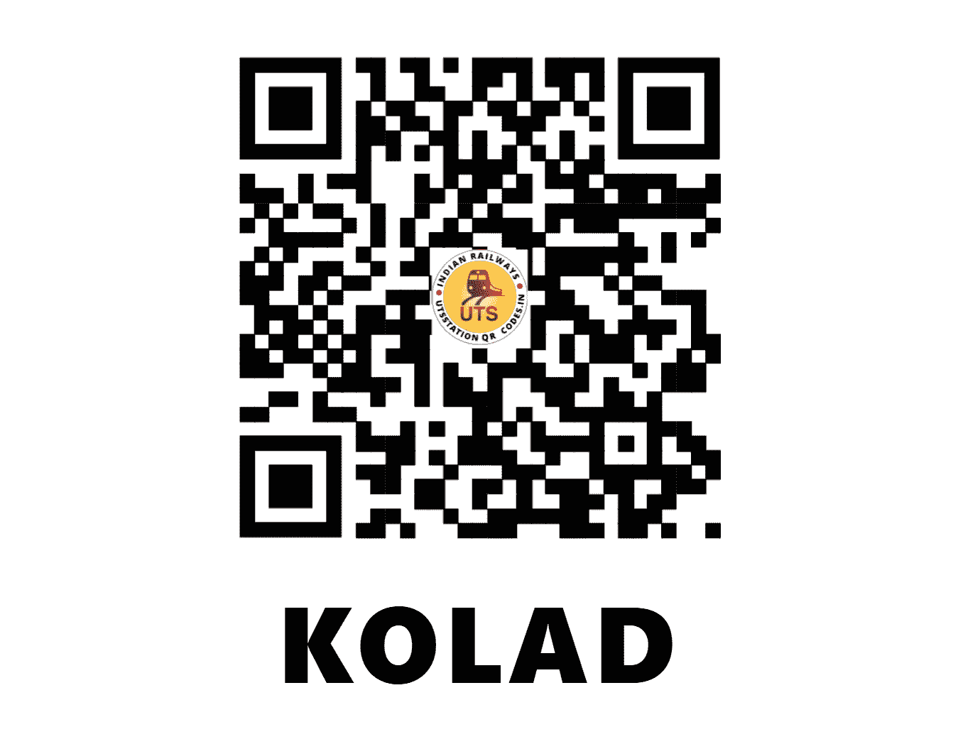 UTS QR Code for KOLAD - KOL - KR (MAHARASHTRA)