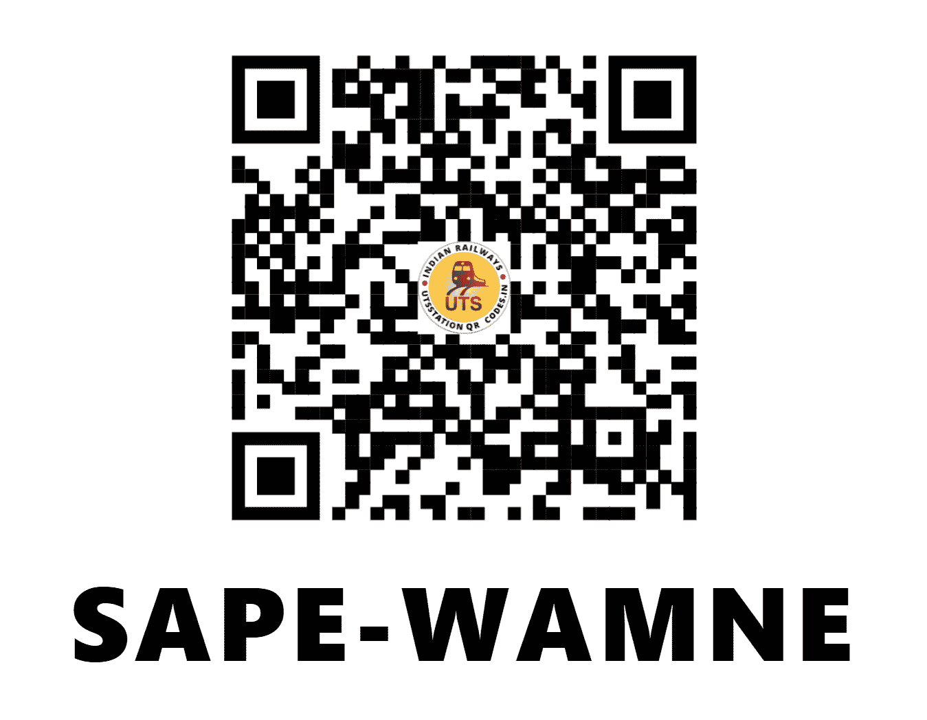 UTS QR Code for SAPE-WAMNE - SAPE - KR (MAHARASHTRA)