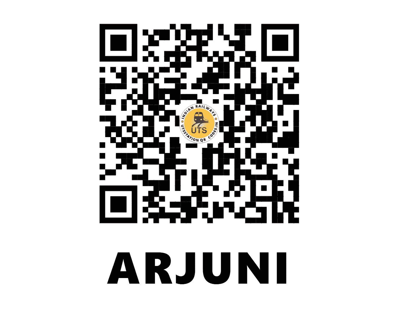 UTS QR Code for ARJUNI - AJU - SB (MAHARASHTRA)