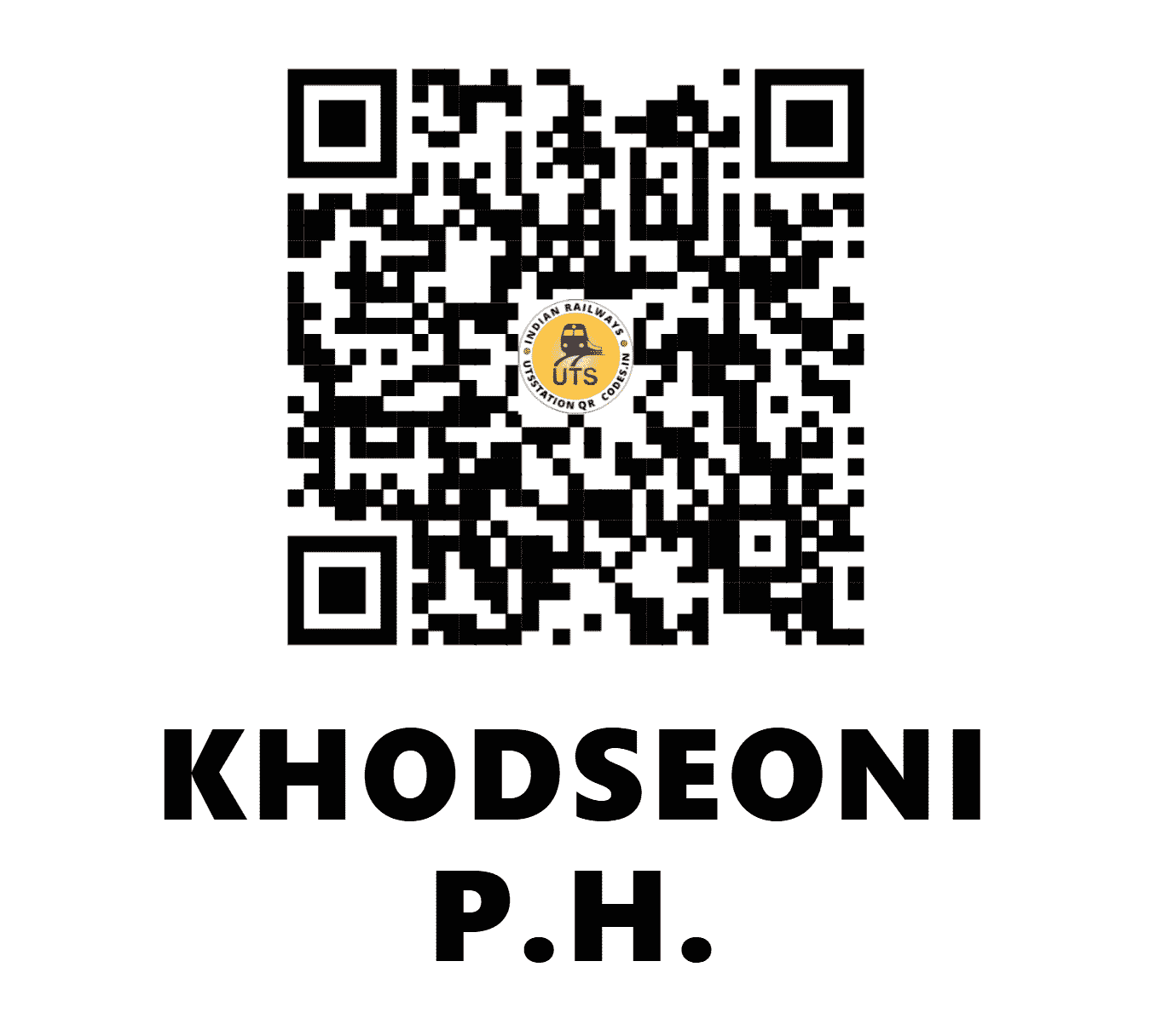 UTS QR Code for KHODSEONI P.H. - KSIH - SB (MAHARASHTRA)
