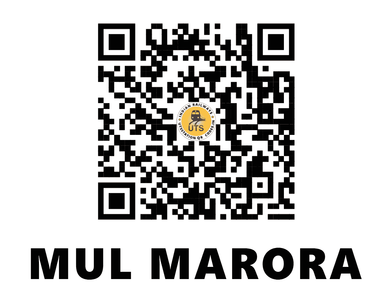 UTS QR Code for MUL MARORA - MME - SB (MAHARASHTRA)