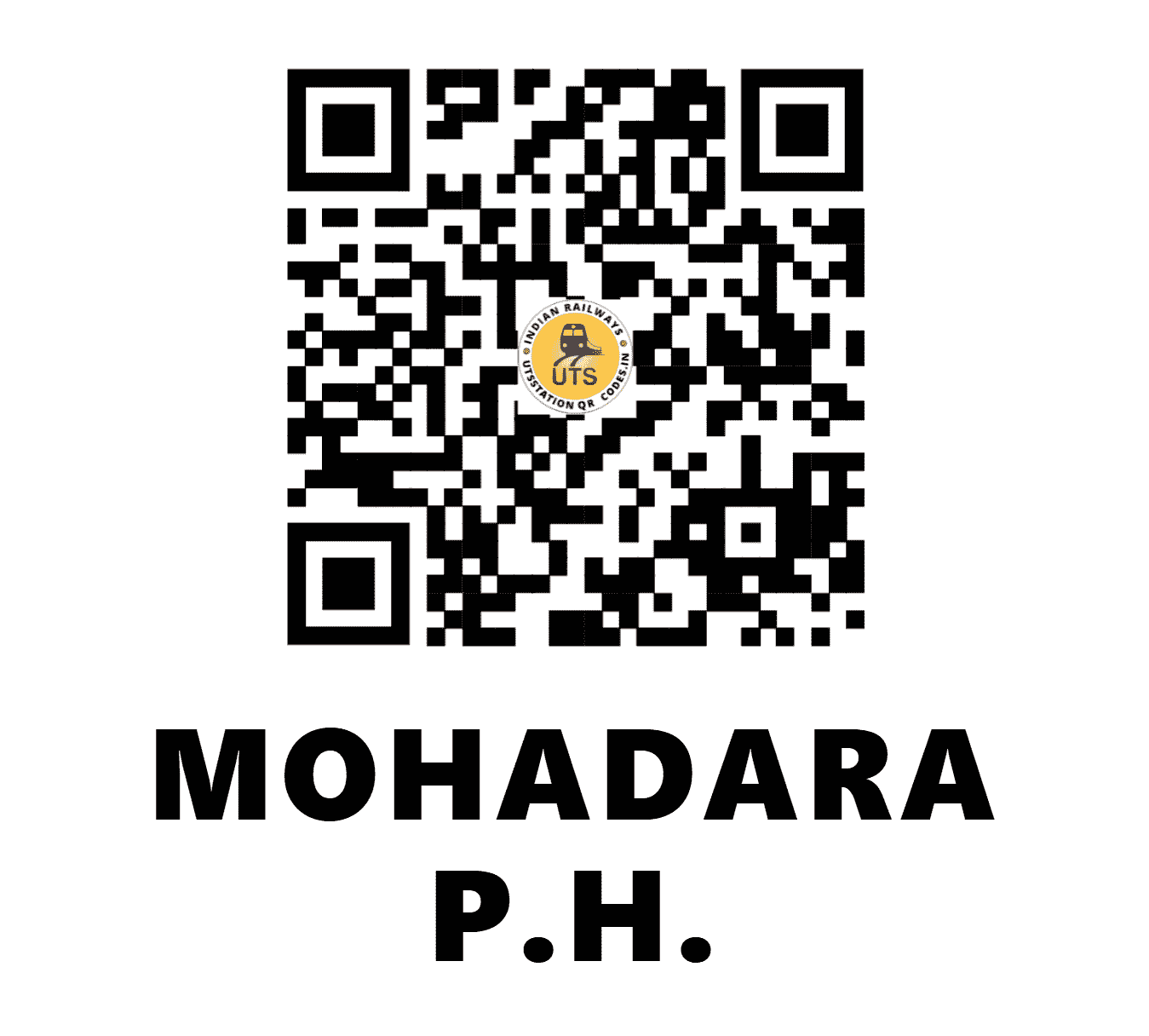 UTS QR Code for MOHADARA P.H. - MXZ - SB (MAHARASHTRA)