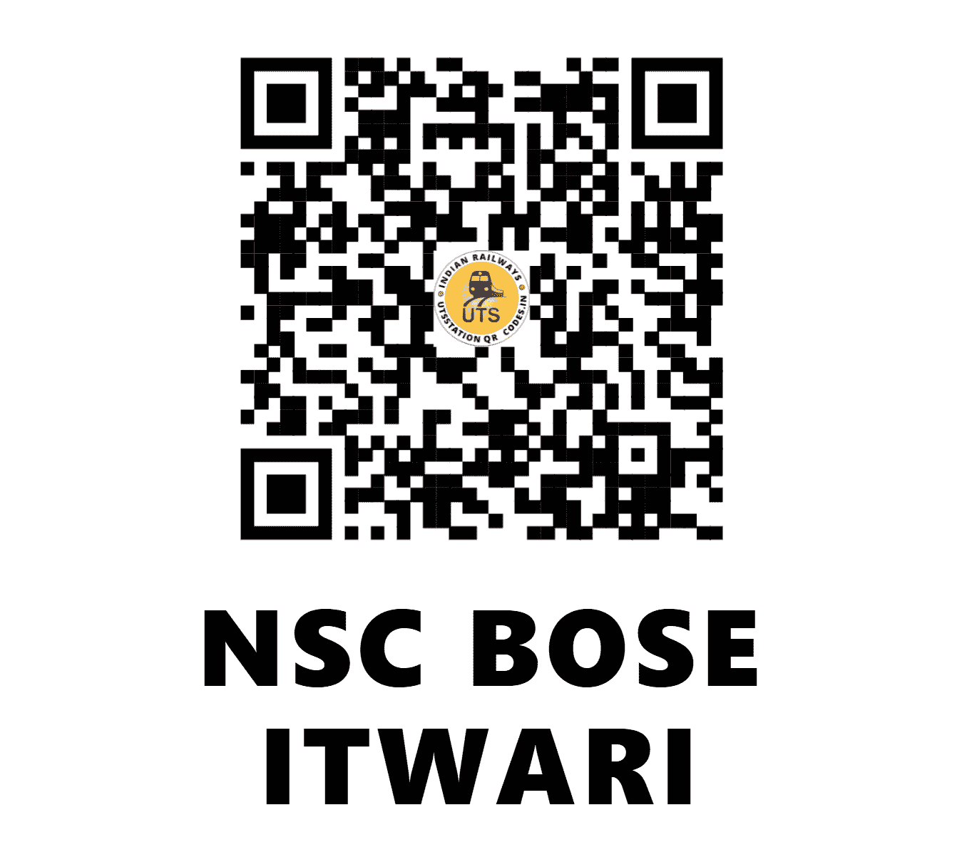 UTS QR Code for NSC BOSE ITWARI - NITR - SB (MAHARASHTRA)