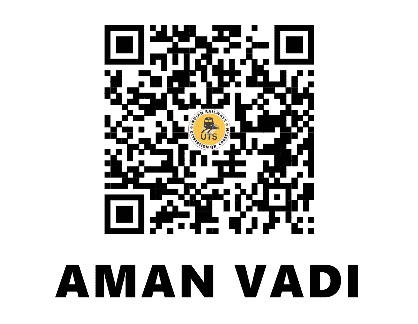 UTS QR Code for AMAN VADI - AMW - SC (MAHARASHTRA)