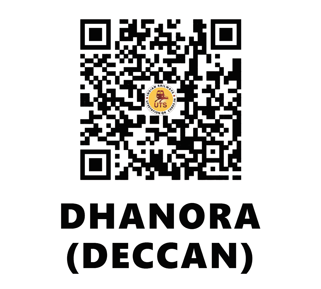 UTS QR Code for DHANORA (DECCAN) - DHNR - SC (MAHARASHTRA)