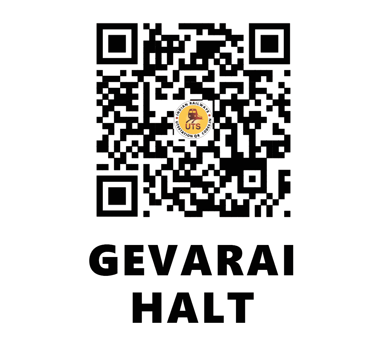 UTS QR Code for GEVARAI HALT - GOI - SC (MAHARASHTRA)