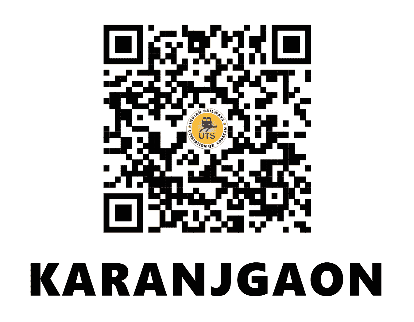 UTS QR Code for KARANJGAON - KAJG - SC (MAHARASHTRA)