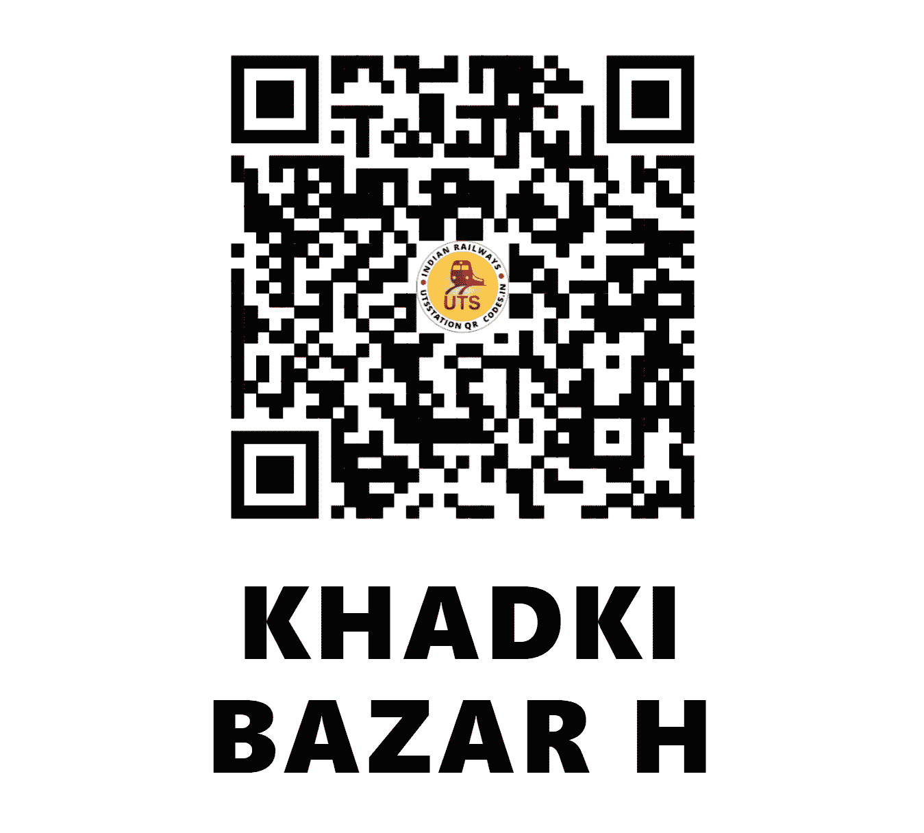 UTS QR Code for KHADKI BAZAR H - KDBR - SC (MAHARASHTRA)